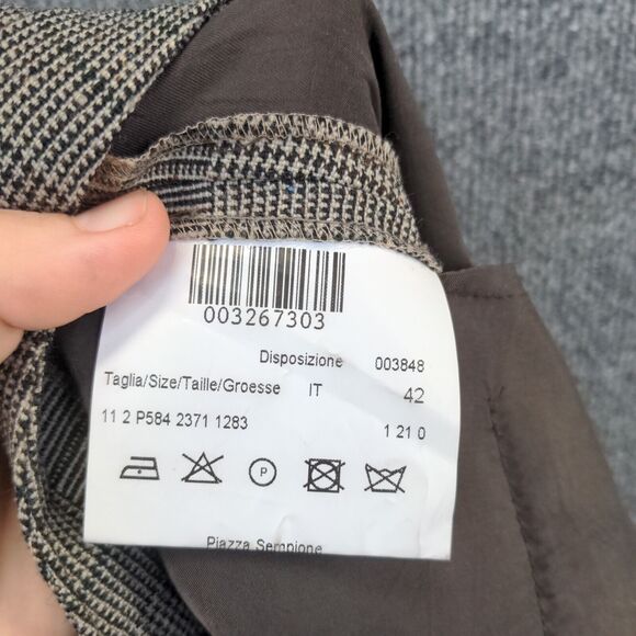 Piazza Sempione Women's Violette Straight Dress Pants 42 Multi Plaid Wool Blend - Picture 9 of 12